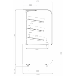Витрина кондитерская Carboma KR70 N 0,9-1 Light Bread (9005) хлебная - Изображение 2