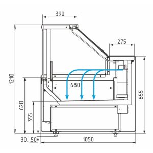 Витрина морозильная Carboma GC111 SL 1,25‑1 (1008 Темный дуб) (без боковин) - Изображение 6