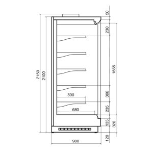 Горка холодильная Dazzl Vega SG 090 H210 торец - Изображение 3
