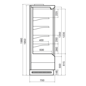 Горка холодильная Dazzl Vega DG 070 H195 Plug-in 100 - Изображение 3