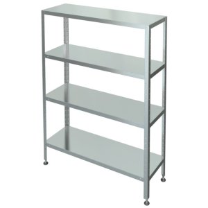 Стеллаж с 4-я сплошными полками МХМ С-4-0,4/1,4/1,8 (нержавейка) 