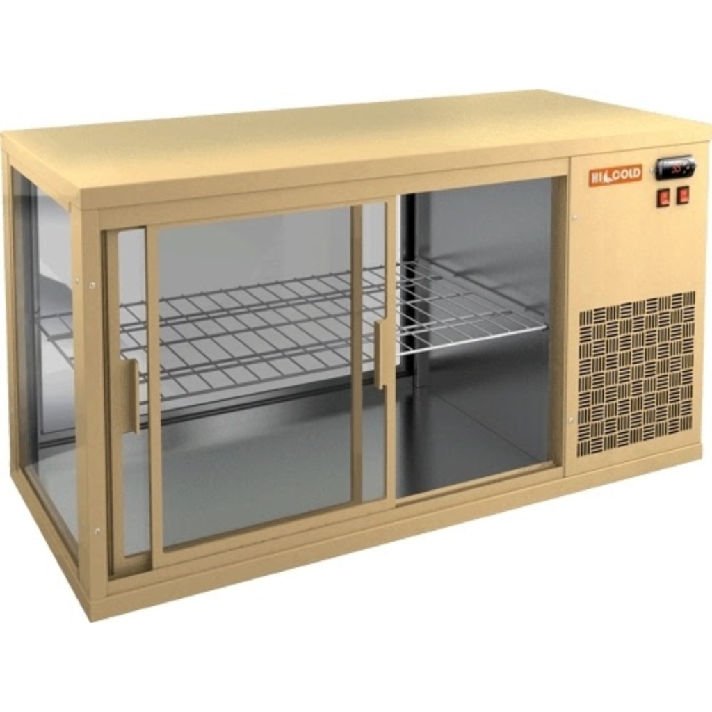 Витрина холодильная настольная HICOLD VRL 1300 R Beige