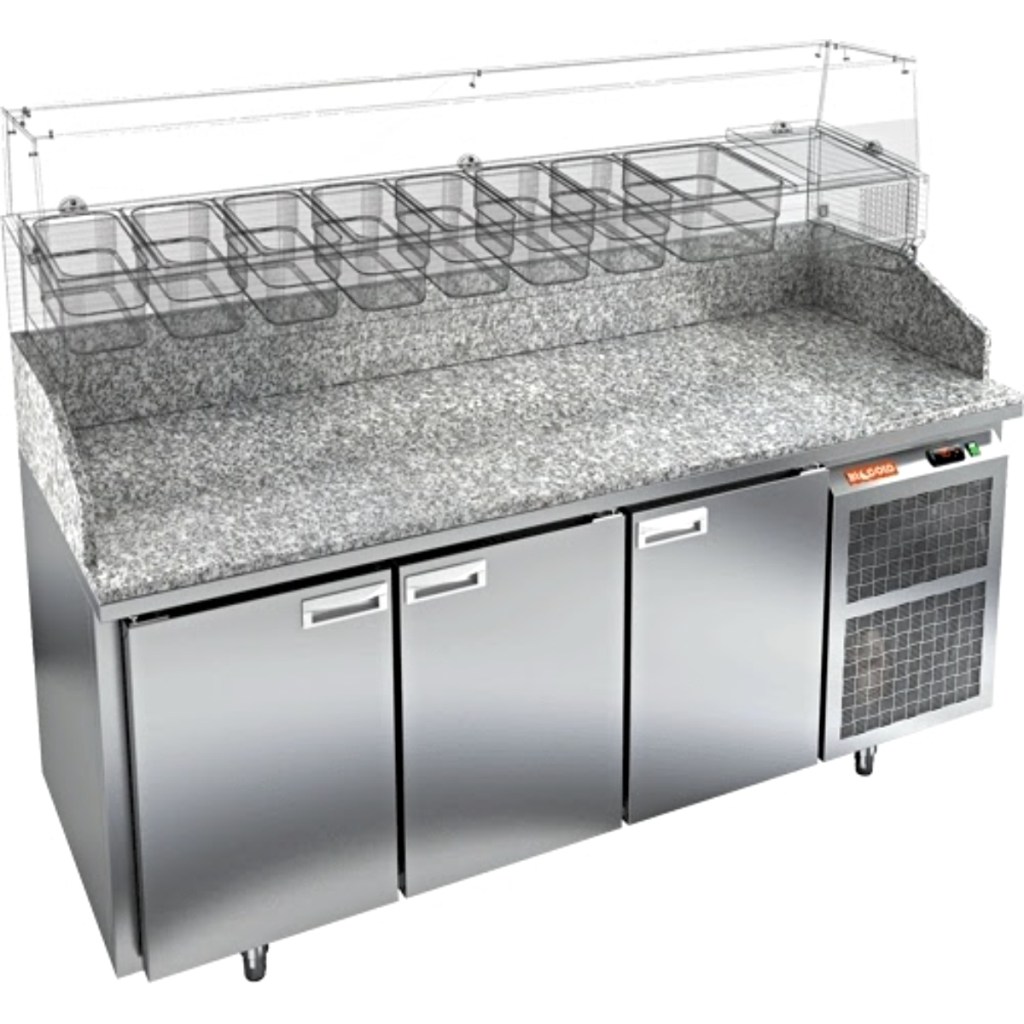 Стол холодильный для пиццы HiCold PZ3-111/GN З камень
