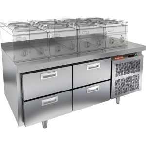 Стол морозильный HiCold GN 22/BT LT SH под тепловое оборудование