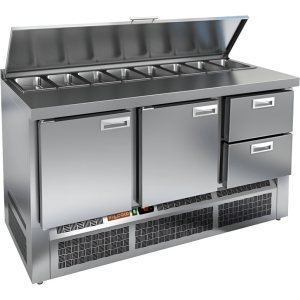 Стол холодильный для салатов HiCold SLE2-112GN (1/6) с крышкой