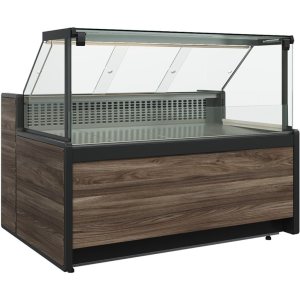 Витрина холодильная Carboma GC111 SV 0,94-1 (1008 Темный дуб) (газлифт, без боковин)