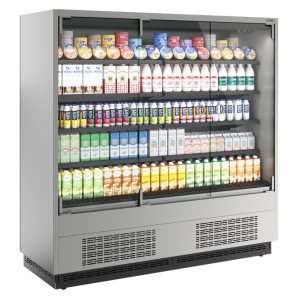 Горка холодильная Carboma FC20-07 VM 1,9-1 0030 LIGHT фронт Х0 (версия 2,0) (9006-9005) (бок металл с зеркалом)