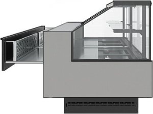 Витрина холодильная Carboma GC110 VM 1,25-1 выдвижные поддоны без боковин (версия 2.0) (9006-0430)